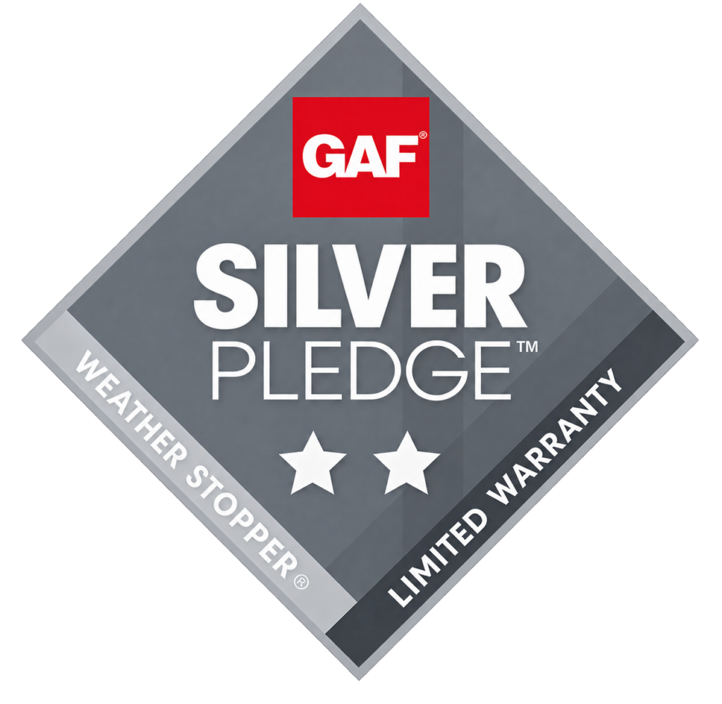 Certified roofing contractor warranty badge